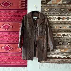 Brown Leather Coat